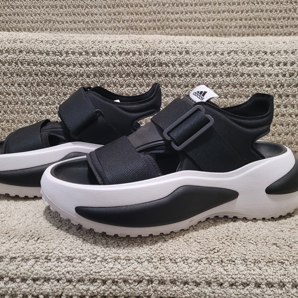 Adidas Women's Black and White Sandals